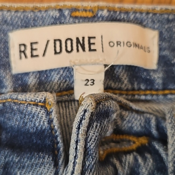 RE/DONE Originals 5 button front with Raw hem Blue Jeans Sz 23 - Picture 7 of 11